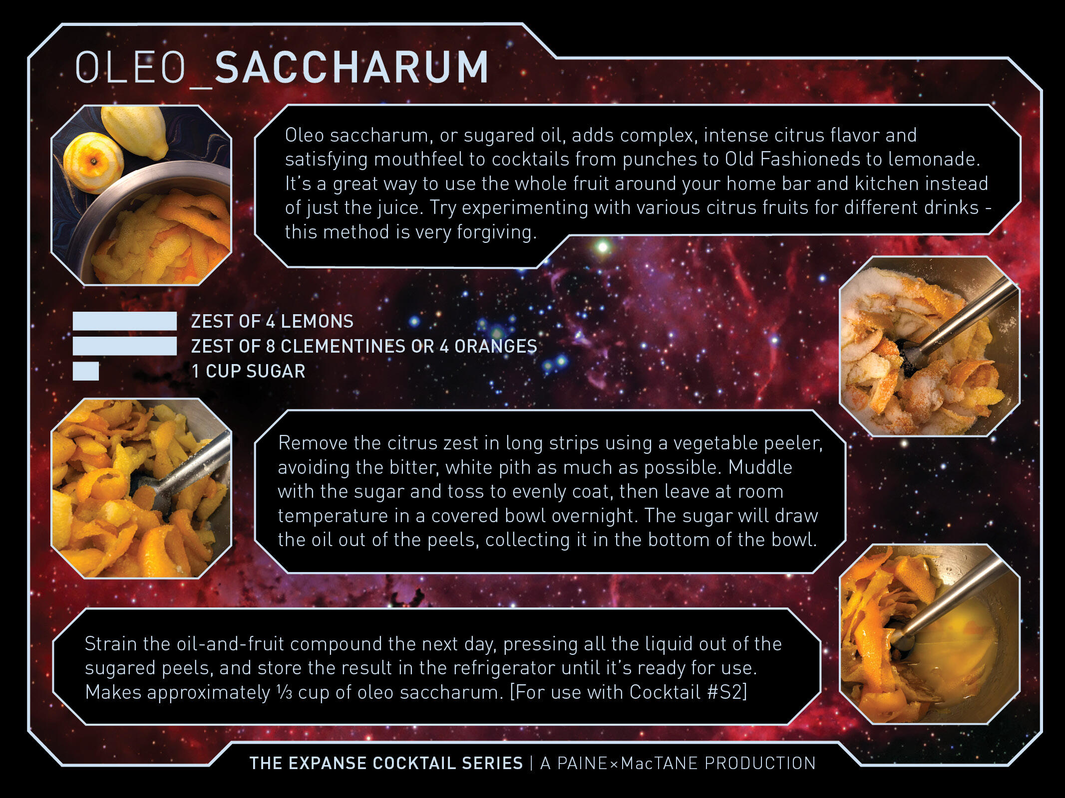 Picture of Oleo Saccharum instructions (text below this image)